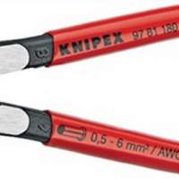 Wire-end pliers L.180mm 0.5-6mm2 KNIPEX with copper coating