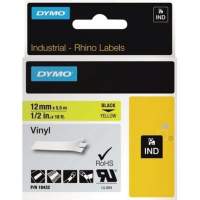 DYMO tape cassette Rhino ID1 12mmx5.5m black on yellow