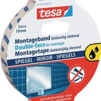 Adhesive tape length 5m width 19mm white for mirror attachment tesa