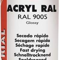 Color protective paint spray ACRYLIC RAL 9005 deep black glossy 400 ml, 6 pcs.
