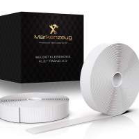 MARKENZEUG© Klettband Selbstklebend - Verbessertes Konzept 2021 I Klettband Weiß -open box